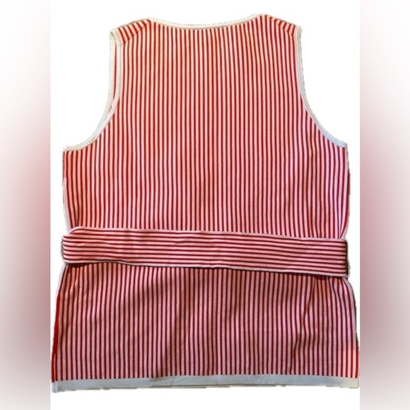 Ann Taylor red & white striped sweater with belt L - Picture 2 of 8